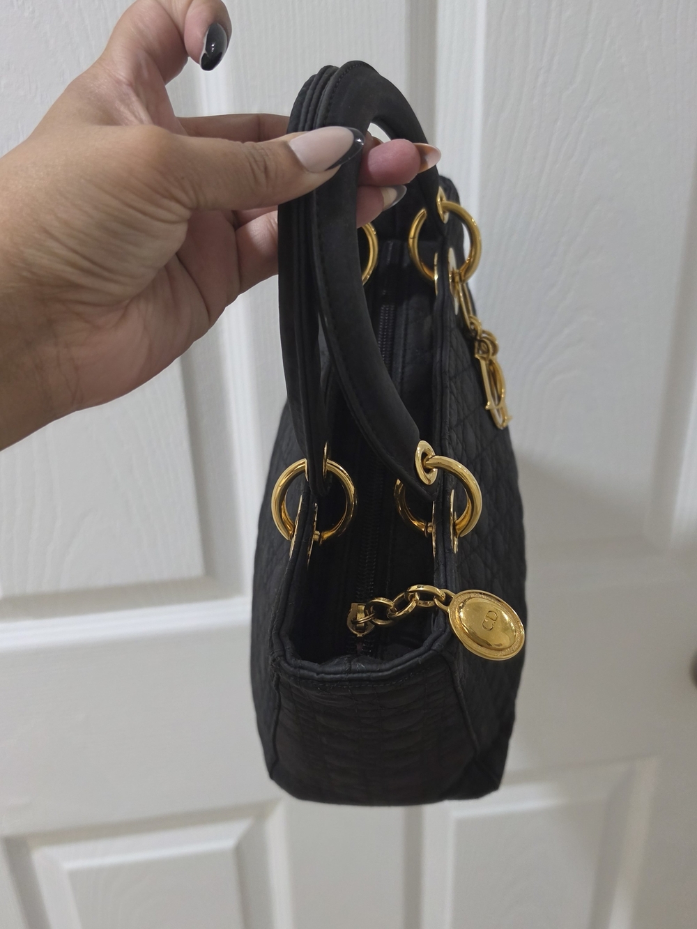 Lady Dior Black Quilted Tote with Gold Hardware - Picture 5 of 10